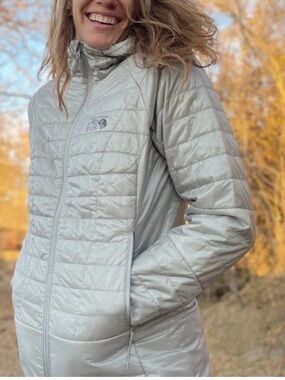 Mountain Hardwear Ghost Shadow Hoody Jacket Women’s Large Glacial Gray Packable